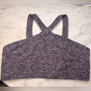 Beyond Yoga Heathered Spacedye black and pink cross cross sports bra Size medium